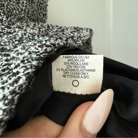 DVF black & white wool tweed midi dress - size 8 (Medium) - Picture 8 of 8